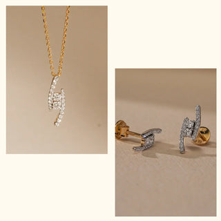 Set of 2|ZigZag Lab Grown Diamond Jewellery Set | Pendant & Earrings