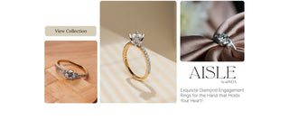 Reia Aisle Collection of lab grown diamond engagement rings in gold and platinum, crafted for the hands that hold your heart, featuring elegant solitaire and modern designs.