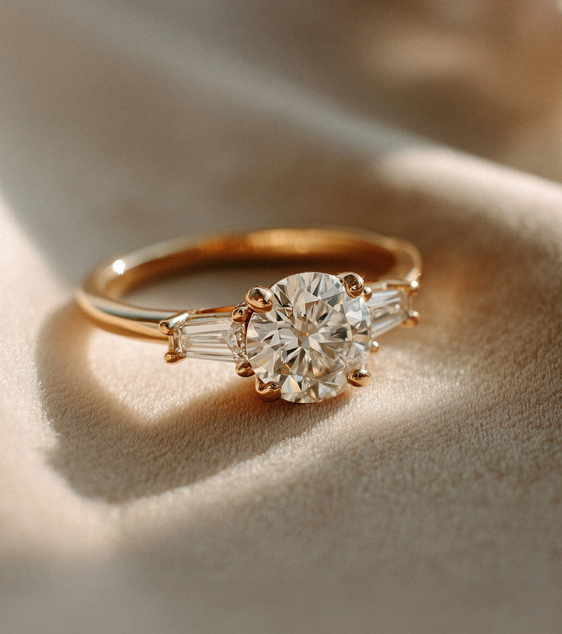 Side Stone Lab Grown Diamond Engagement Rings