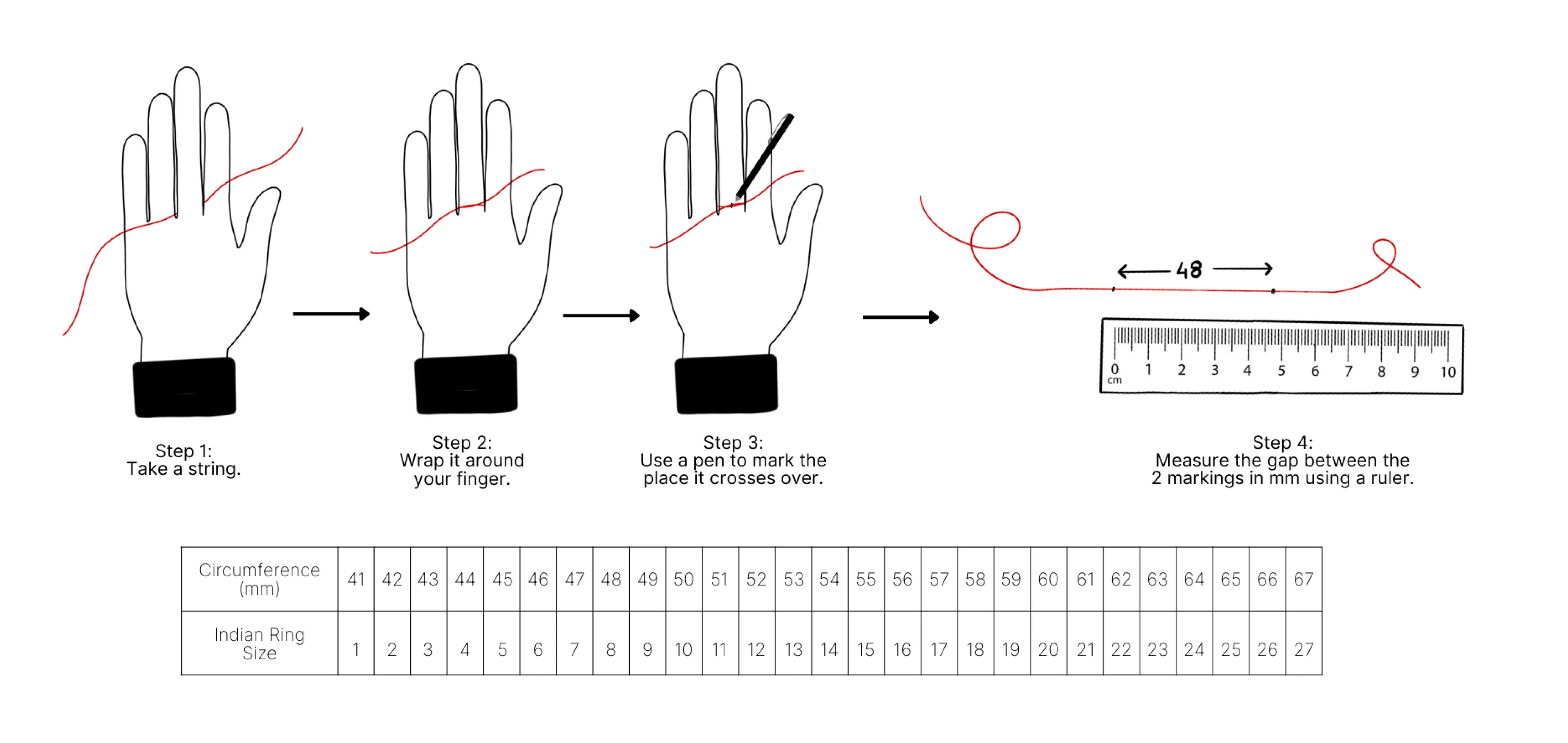 Ring size guide
